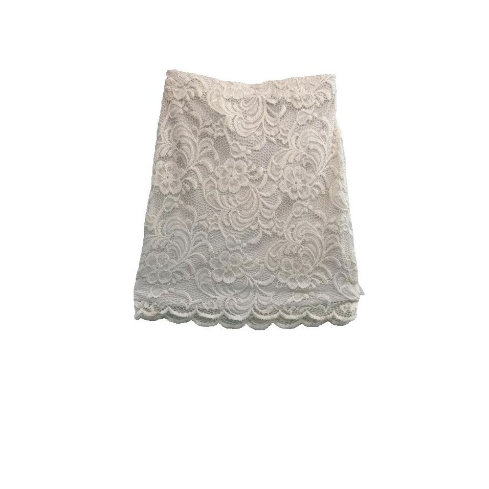 Ambiance Small Ivory White Lace Mini Women's Skirt